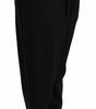 Dolce &amp; Gabbana Black Wool High Waist Pleat Front Cropped Pants