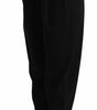 Dolce &amp; Gabbana Black Wool High Waist Pleat Front Cropped Pants