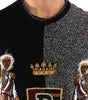 Dolce & Gabbana Multicolor KING Knight Monkey Knitted Cashmere Wool Sweater