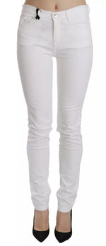 Dolce &amp; Gabbana White Crystal Embellished Skinny Jeans
