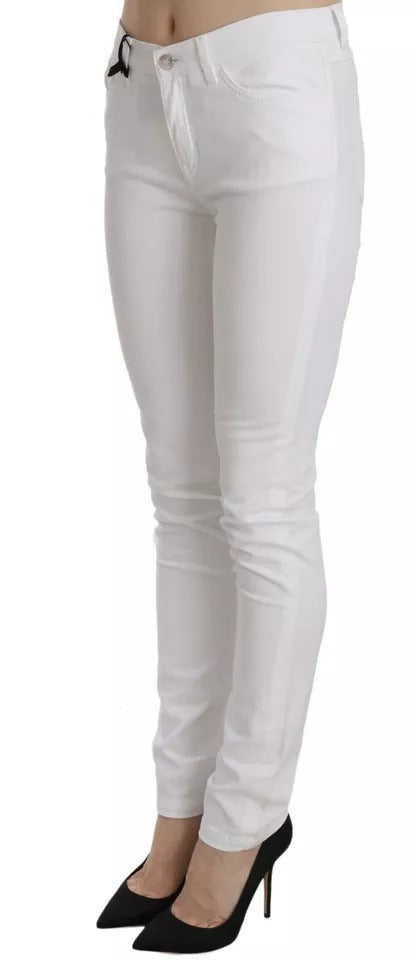 Dolce &amp; Gabbana White Crystal Embellished Skinny Jeans