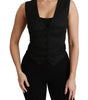 Dolce & Gabbana Black Lace Waistcoat Slim Vest Silk Top