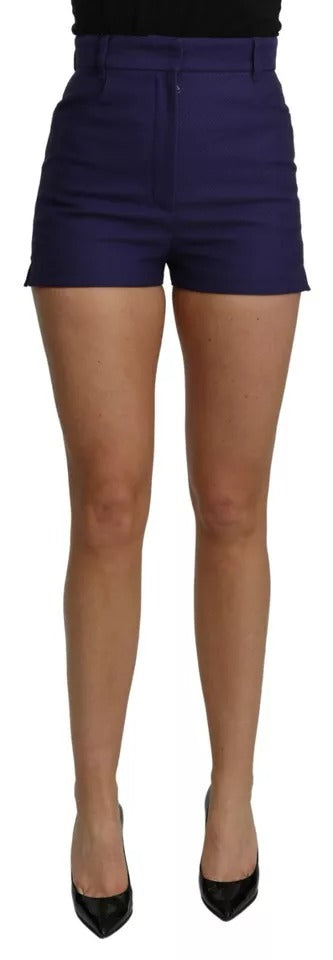 Mini short en coton bleu taille haute Dolce & Gabbana
