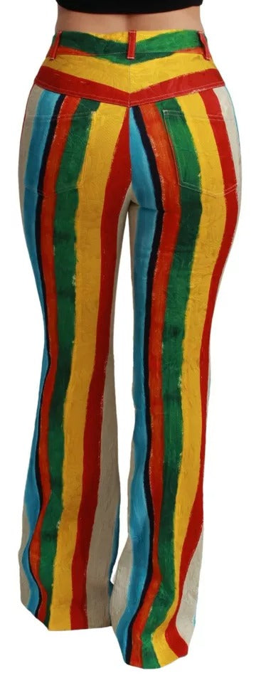 Dolce &amp; Gabbana Multicolor Flared Riga Pittorica Pants