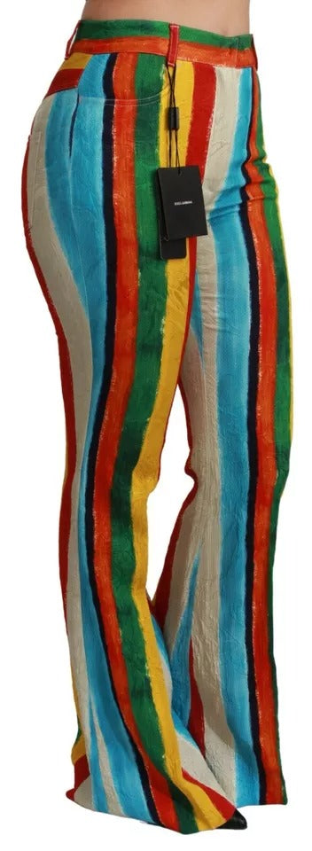 Dolce &amp; Gabbana Multicolor Flared Riga Pittorica Pants