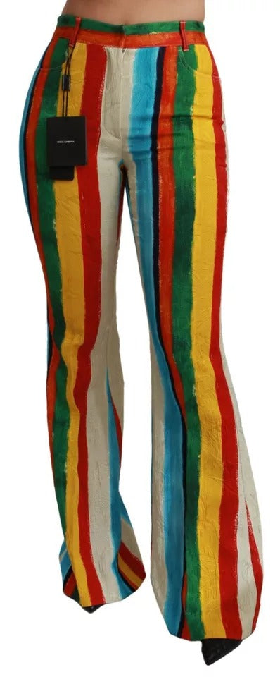 Dolce &amp; Gabbana Multicolor Flared Riga Pittorica Pants