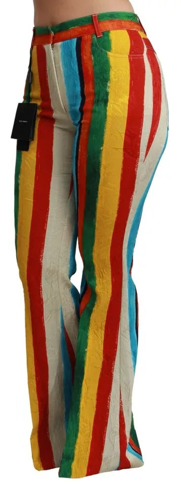 Dolce &amp; Gabbana Multicolor Flared Riga Pittorica Pants