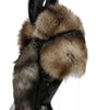 Dolce & Gabbana Brown Fox Tail Fur Shawl Neck Wrap Cover Collar Scarf