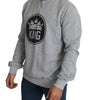Dolce & Gabbana Gray Crown King Print Cotton Pullover Sweater