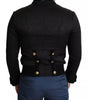 Dolce & Gabbana Black Button Embellished Military Jacket
