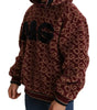 Dolce & Gabbana Red Beige Wool Oversize Hooded Pullover Sweater