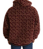 Dolce & Gabbana Red Beige Wool Oversize Hooded Pullover Sweater