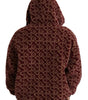 Dolce & Gabbana Red Beige Wool Oversize Hooded Pullover Sweater