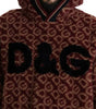 Dolce & Gabbana Red Beige Wool Oversize Hooded Pullover Sweater