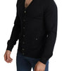 Dolce & Gabbana Black Wool Button Down Men Cardigan Sweater