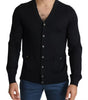 Dolce & Gabbana Black Wool Button Down Men Cardigan Sweater