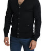 Dolce & Gabbana Black Wool Button Down Men Cardigan Sweater