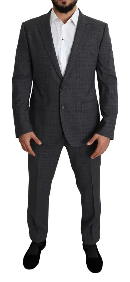 Costume Martini 2 pièces en laine grise pour homme Dolce &amp; Gabbana