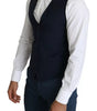 Dolce & Gabbana Navy Blue Men Formal Dress Waistcoat Vest
