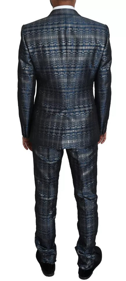 Costume 2 pièces slim bleu argenté brillant Dolce &amp; Gabbana