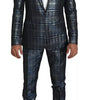 Costume 2 pièces slim bleu argenté brillant Dolce &amp; Gabbana
