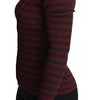 Dolce & Gabbana Black Red Striped Womens Cardigan Sweater
