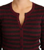 Dolce & Gabbana Black Red Striped Womens Cardigan Sweater