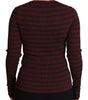 Dolce & Gabbana Black Red Striped Womens Cardigan Sweater