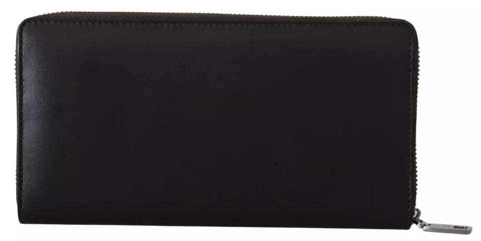 Portefeuille continental zippé en cuir exotique marron Dolce &amp; Gabbana