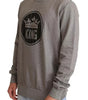 Dolce & Gabbana Gray Crown King Cotton Pullover Sweater