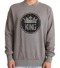 Dolce & Gabbana Gray Crown King Cotton Pullover Sweater
