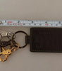 Dolce & Gabbana Green Leather D&G Logo Metal Ring Hook Keyring Keychain