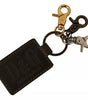 Dolce & Gabbana Green Leather D&G Logo Metal Ring Hook Keyring Keychain