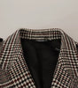 Dolce & Gabbana Gray Check Plaid Long Trench Coat Jacket