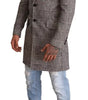 Dolce & Gabbana Gray Check Plaid Long Trench Coat Jacket