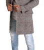 Dolce & Gabbana Gray Check Plaid Long Trench Coat Jacket