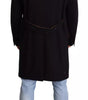 Dolce & Gabbana Blue Trench Coat Long Wool Stretch Jacket