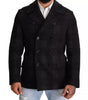 Dolce & Gabbana Black Trench Coat Check Wool Jacket