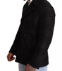 Dolce & Gabbana Black Trench Coat Check Wool Jacket