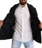 Dolce & Gabbana Black Trench Coat Check Wool Jacket