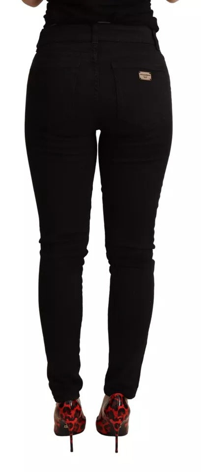 Dolce &amp; Gabbana Black Cotton Stretch Skinny Denim Jeans