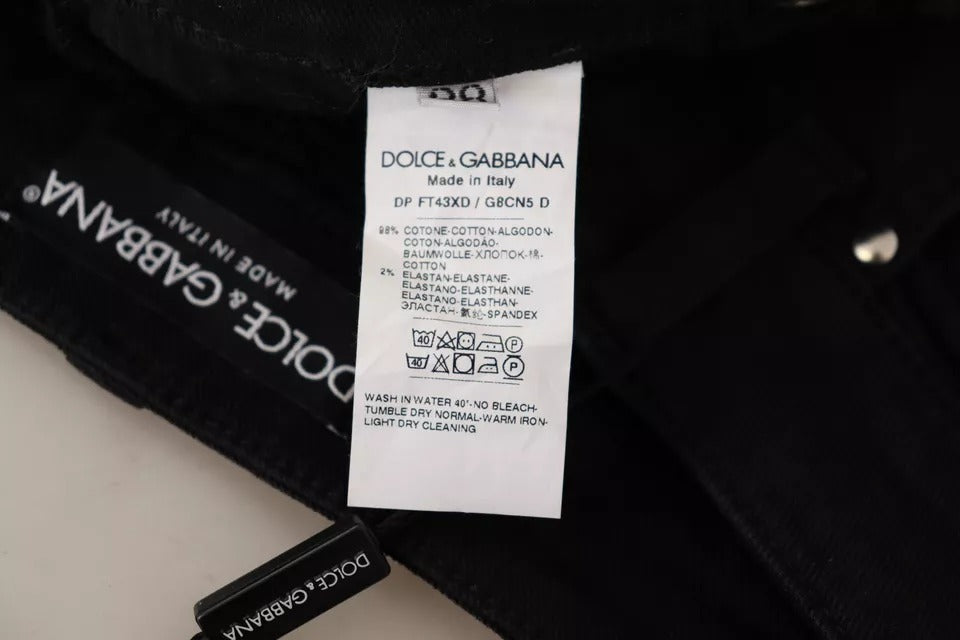 Dolce &amp; Gabbana Black Cotton Stretch Skinny Denim Jeans