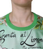 Dolce & Gabbana Green Silk Granita Al Limone Long Sleeves Sweater