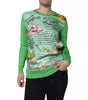 Dolce & Gabbana Green Silk Granita Al Limone Long Sleeves Sweater