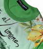Dolce & Gabbana Green Silk Granita Al Limone Long Sleeves Sweater
