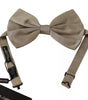 Dolce & Gabbana Silver Gray Silk Adjustable Neck Bow Tie
