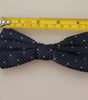 Dolce & Gabbana Blue Patterned Silk Adjustable Neck Bow Tie Men