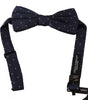 Dolce & Gabbana Blue Patterned Silk Adjustable Neck Bow Tie Men