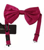 Dolce & Gabbana Pink Silk Adjustable Neck Bow Tie Men