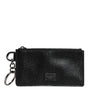 Portefeuille porte-cartes Dolce &amp; Gabbana en cuir de veau noir avec logo DG